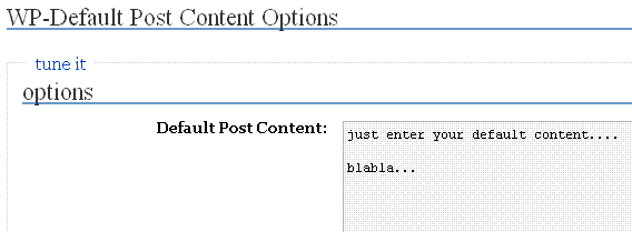 configure your options